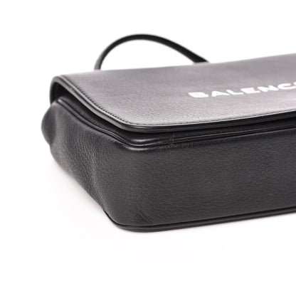 Balenciaga Pebbled Calfskin Everyday Chain Wallet Black 9 of 13