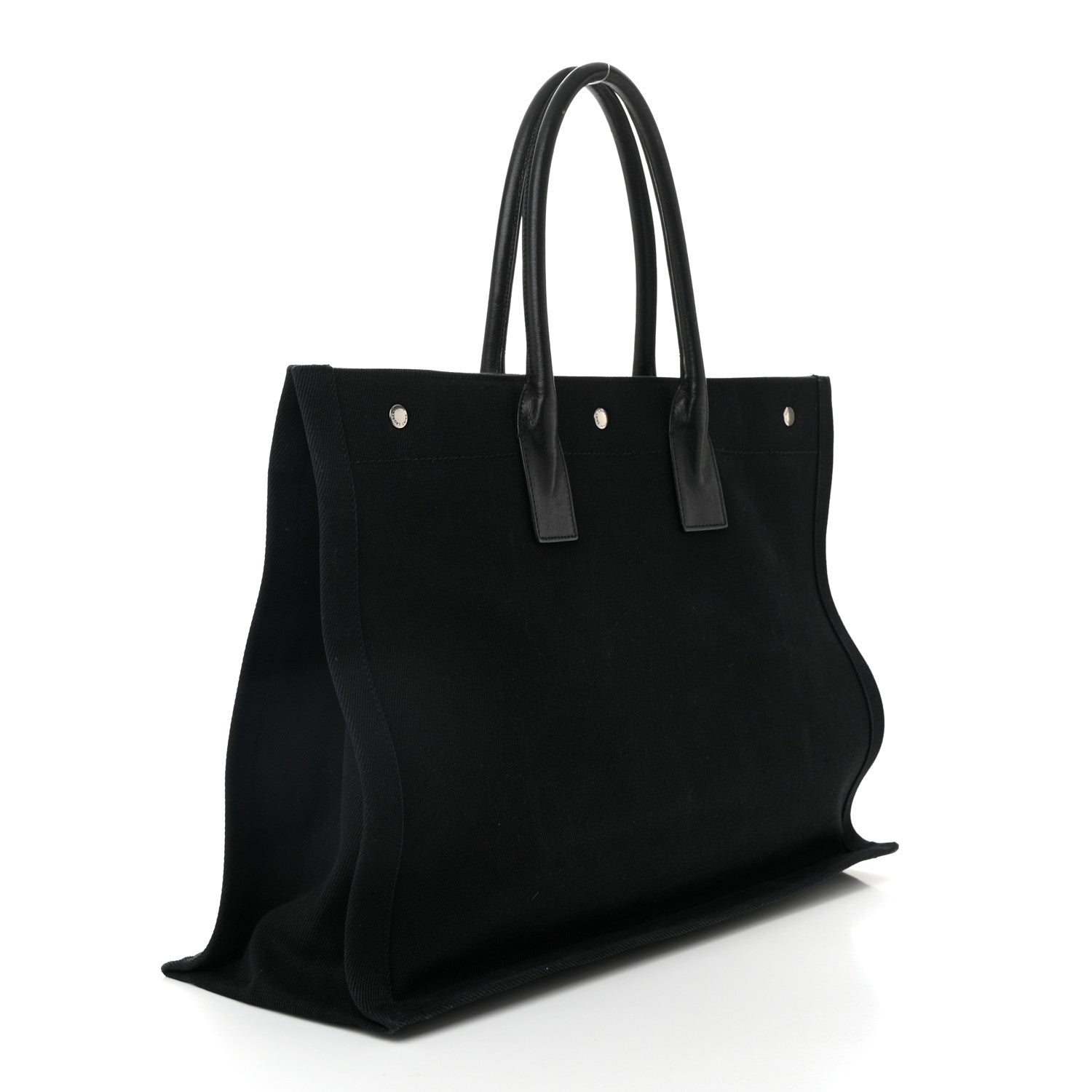 Saint Laurent Linen Calfskin Rive Gauche Tote Black 3 of 11