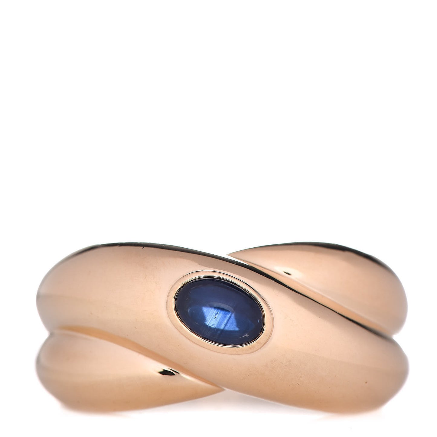 18K Yellow Gold Blue Sapphire Colisee Ring 58 8.25