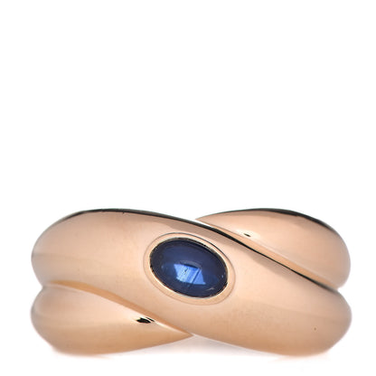 Cartier 18K Yellow Gold Blue Sapphire Colisee Ring 58 8.25 1 of 6