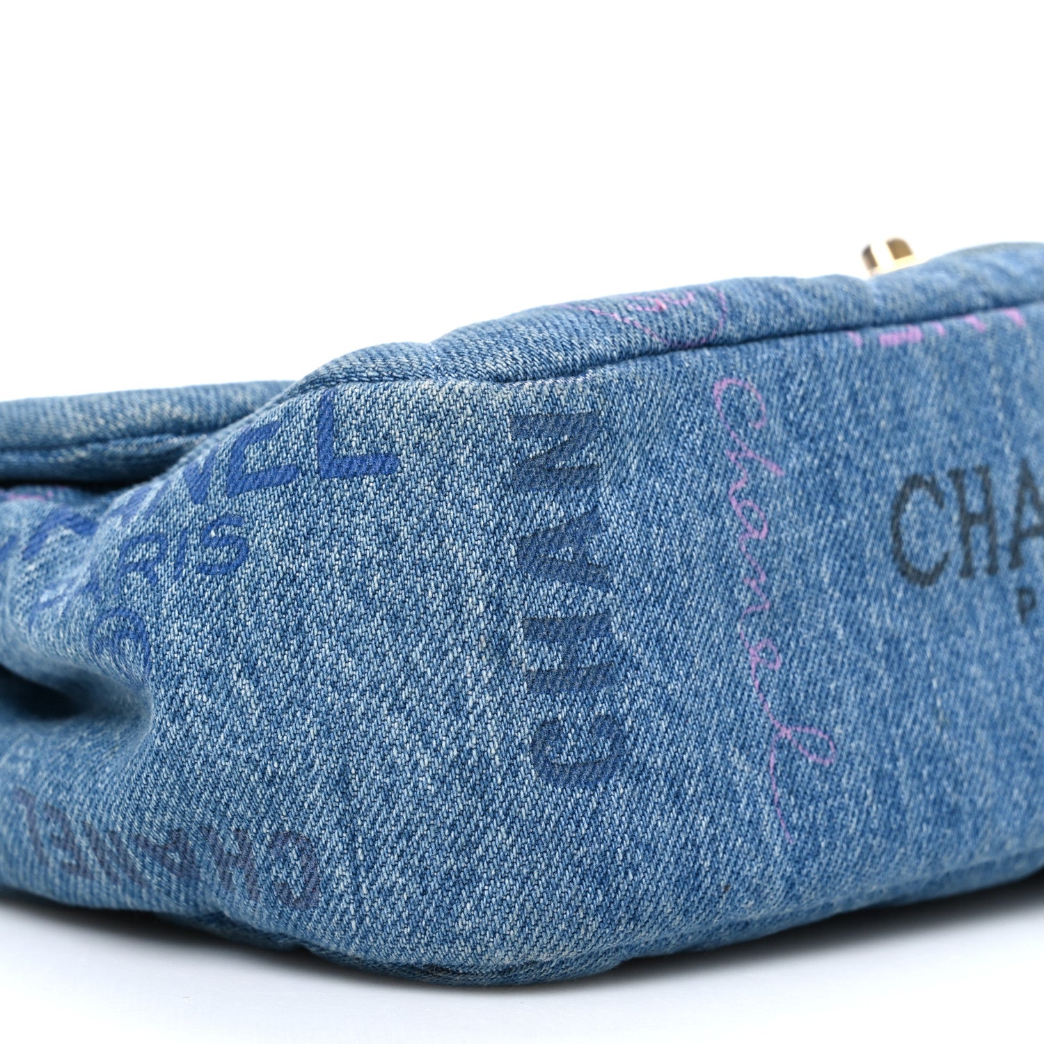 Chanel Denim Quilted Denim Large Mood Flap Blue Multicolor 9 of 10