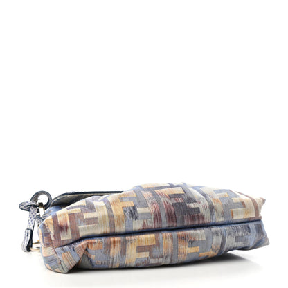 Fendi Zucca Vitello Lizard Embossed Mini Chef Shoulder Bag Celeste Multicolor Polvere 4 of 11