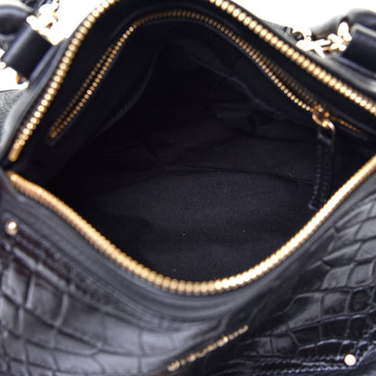 Givenchy Calfskin Crocodile Embossed Small Pandora Black 5 of 10