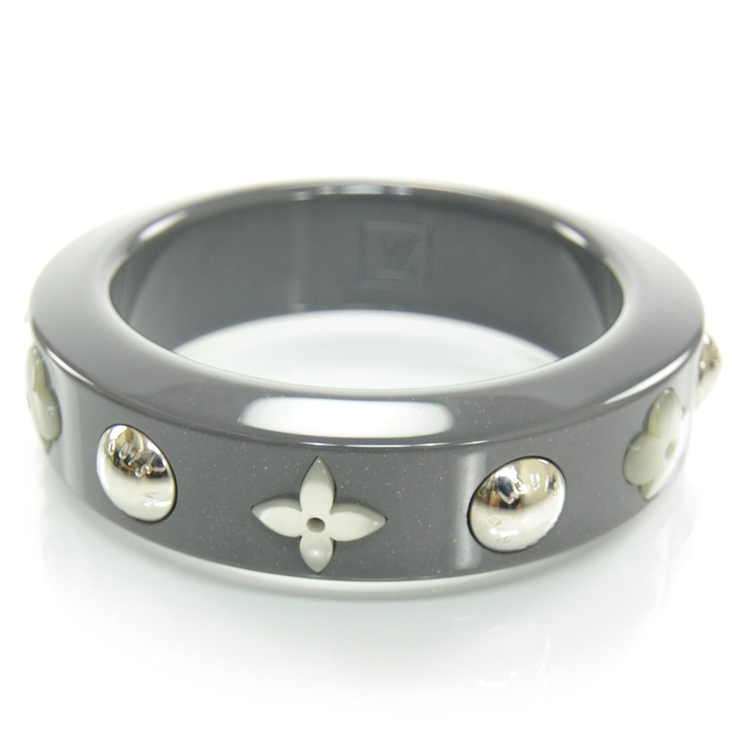 Louis Vuitton Glitter Resin Random Flower Bracelet Grey 1 of 5