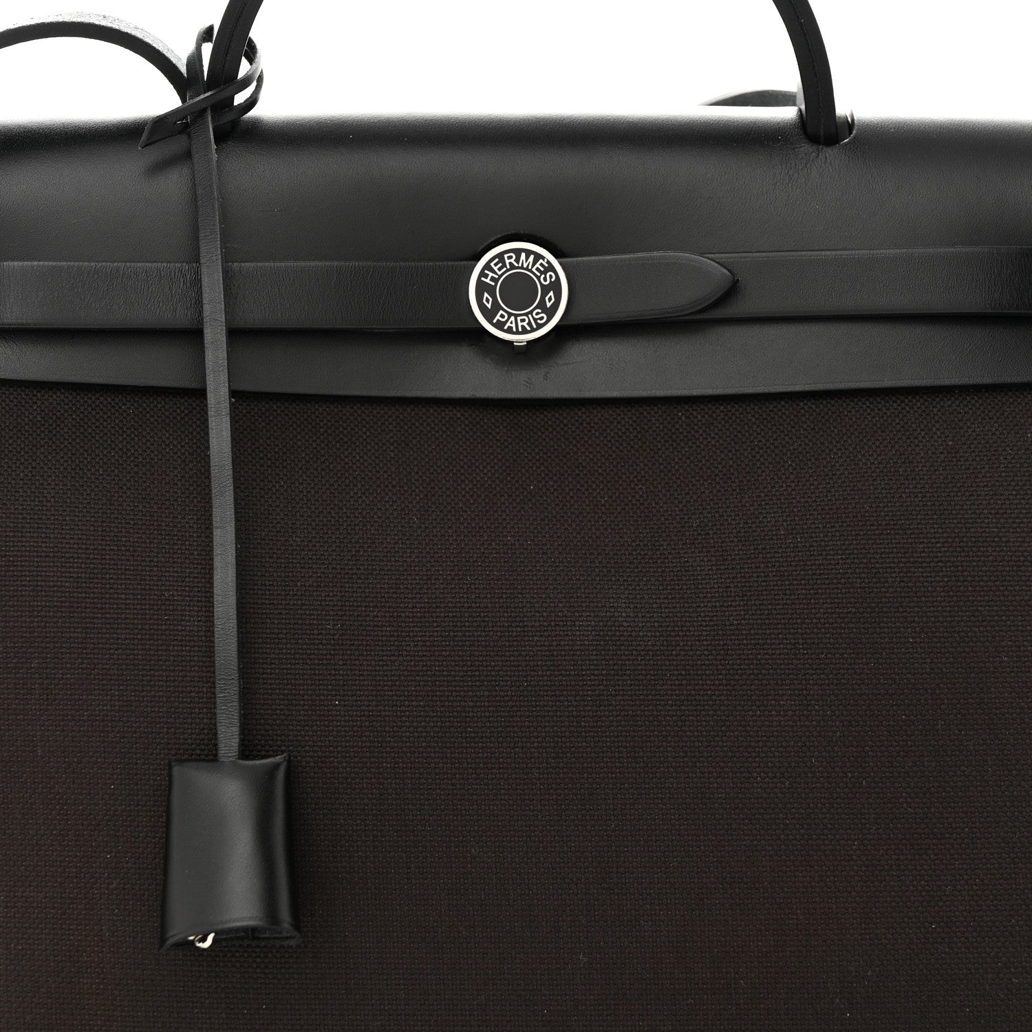 Hermes Toile Militaire Vache Hunter Laque Herbag Zip Retourne PM 31 Ebene Black 8 of 12