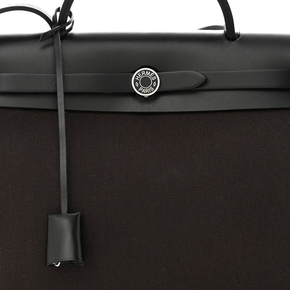 Hermes Toile Militaire Vache Hunter Laque Herbag Zip Retourne PM 31 Ebene Black 8 of 12
