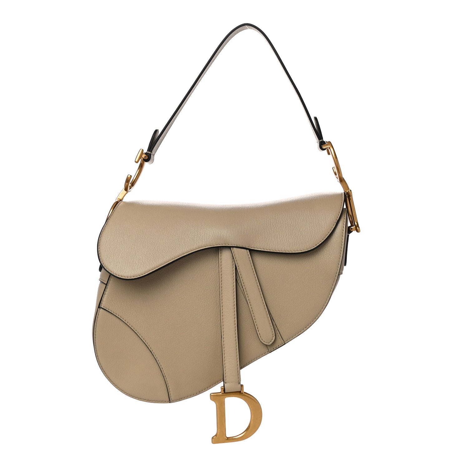 Christian Dior Calfskin Saddle Bag Taupe 1 of 11