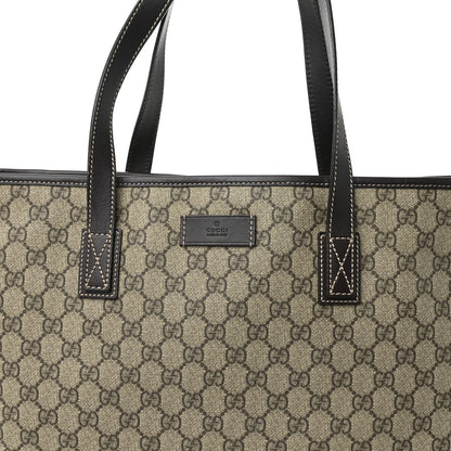 Gucci GG Supreme Monogram Medium Zippered Shopping Tote Dark Brown 8 of 10