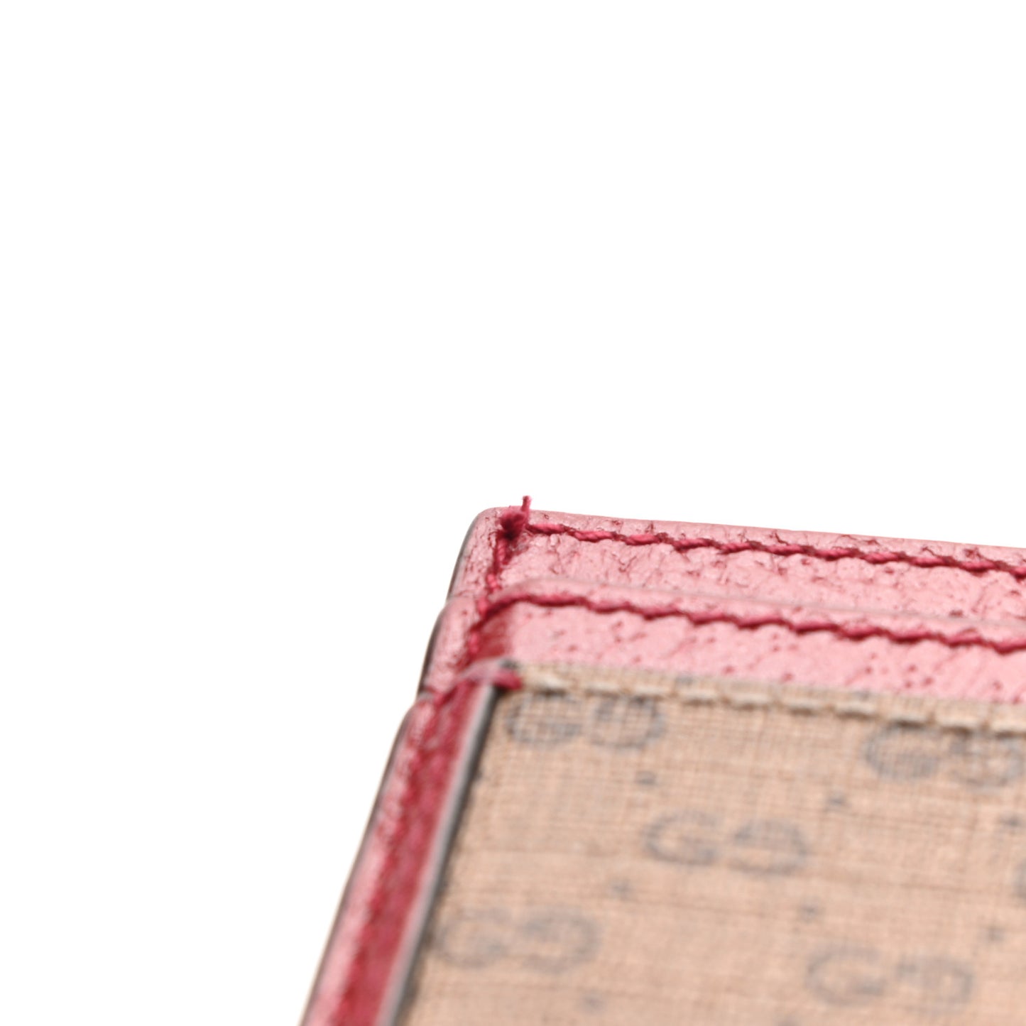 X DORAEMON Mini Vintage GG Supreme Monogram Card Holder Beige Cherry Red