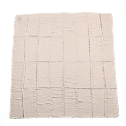 Louis Vuitton Silk Wool Monogram Shawl Greige 1 of 4