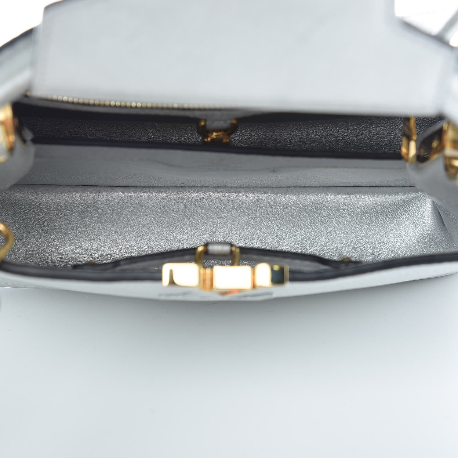 Louis Vuitton Metallic Taurillon Capucines BB Silver 5 of 11