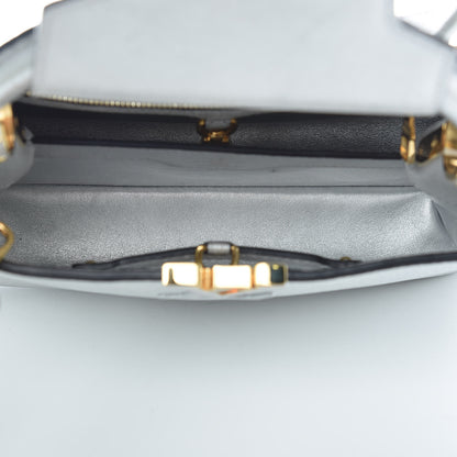 Louis Vuitton Metallic Taurillon Capucines BB Silver 5 of 11