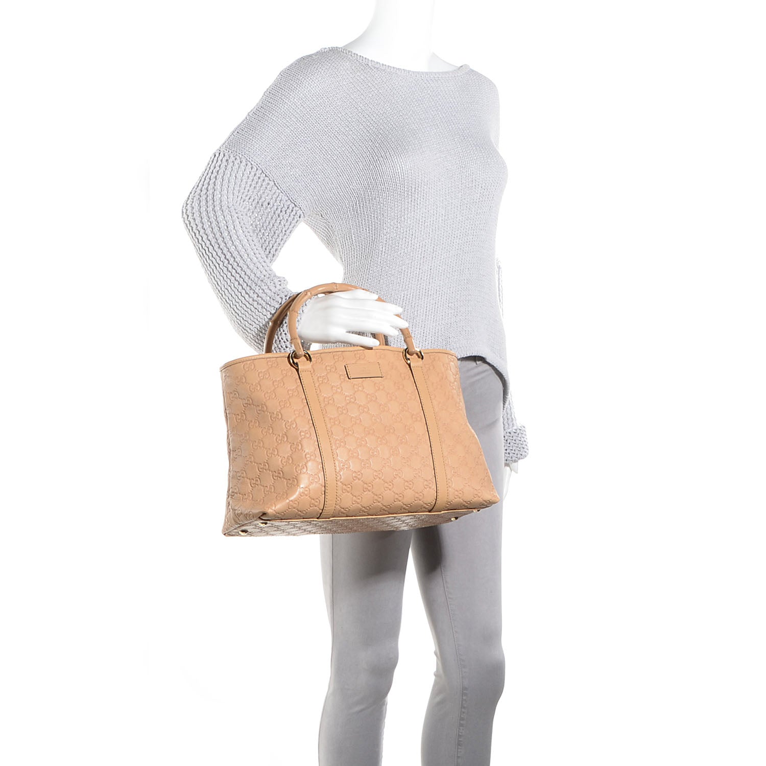Gucci Guccissima Bamboo Joy Tote Tan 2 of 7