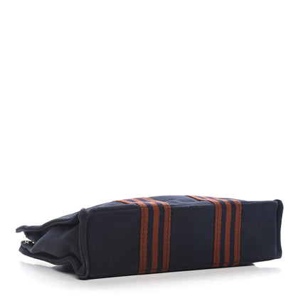 Hermes Canvas Tout Fourre PM Navy Brown 4 of 9