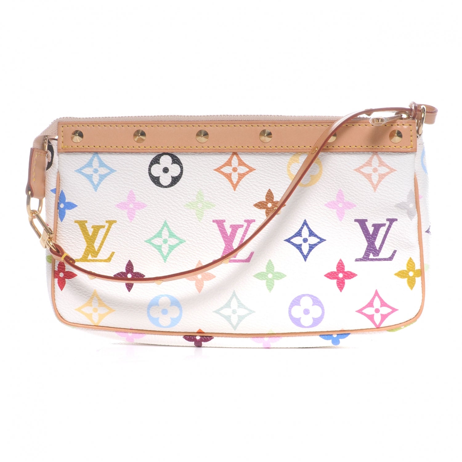 Louis Vuitton Monogram Multicolor Pochette Accessories White 3 of 8