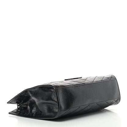 Saint Laurent Crinkled Calfskin Matelasse Monogram Medium Niki Shopper Tote Black 3 of 9