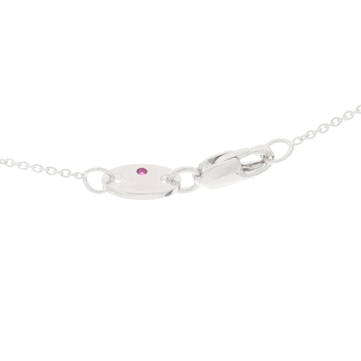 18K White Gold Diamond Petite Venetian Princess Flower Pendant Necklace