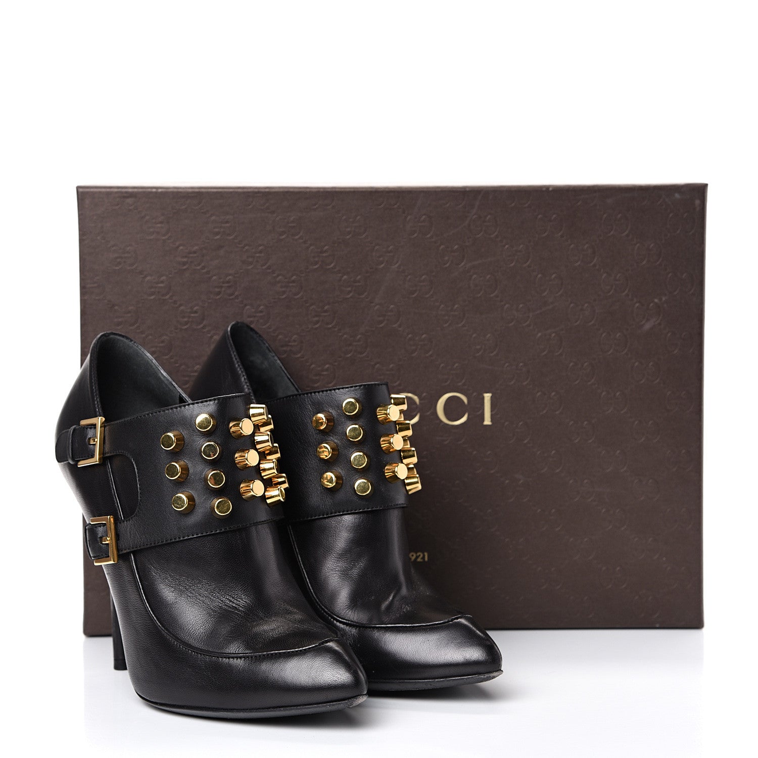 Gucci Nappa Studded Alexandra Ankle Boots 36.5 Black 13 of 13