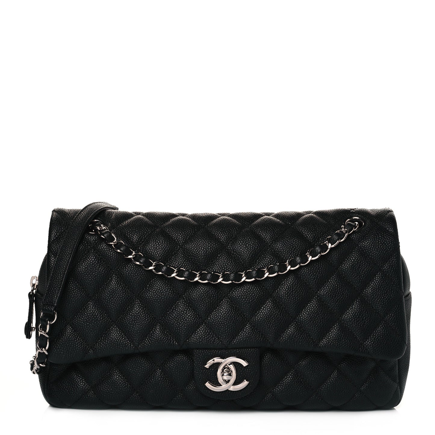 Caviar Quilted Jumbo Easy Flap Black
