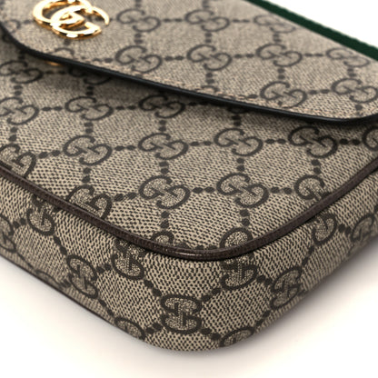 Gucci GG Supreme Monogram Textured Dollar Calfskin Web Mini Ophidia Envelope Shoulder Bag Beige Ebony New Acero 10 of 11