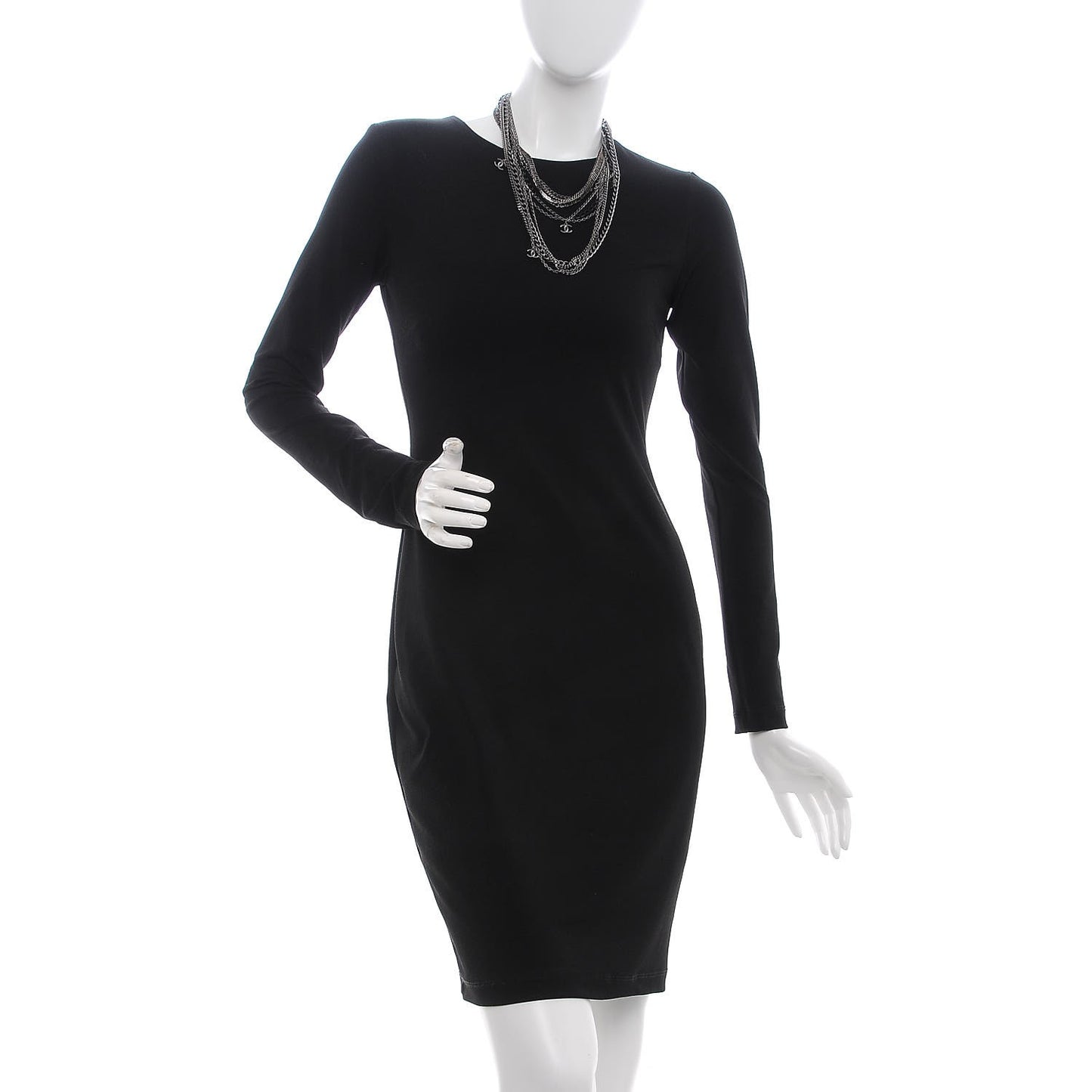 Gripoix CC Long Multistrand Necklace Ruthenium Black