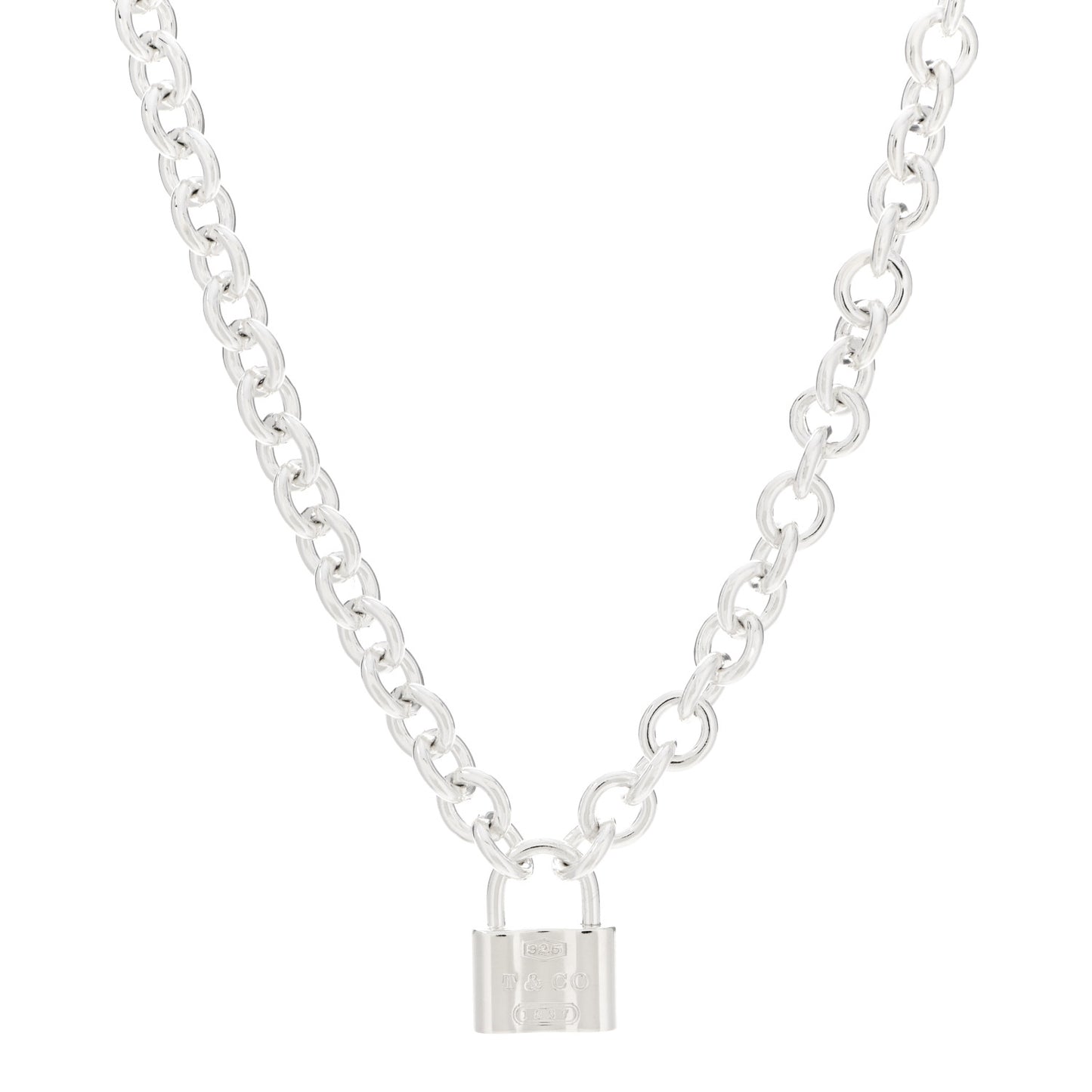 Sterling Silver 1837 Lock Charm Necklace