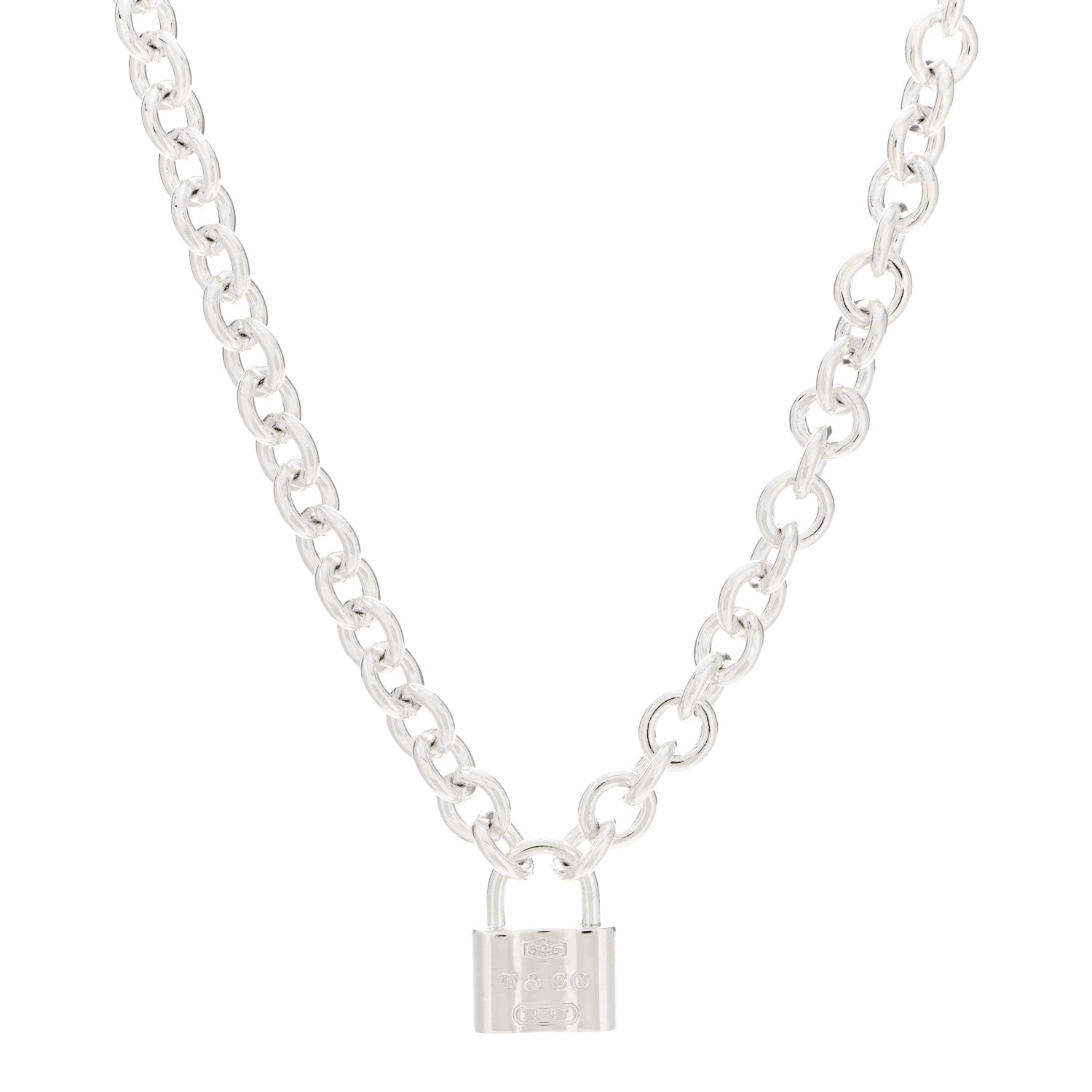 Tiffany Sterling Silver 1837 Lock Charm Necklace 1 of 4