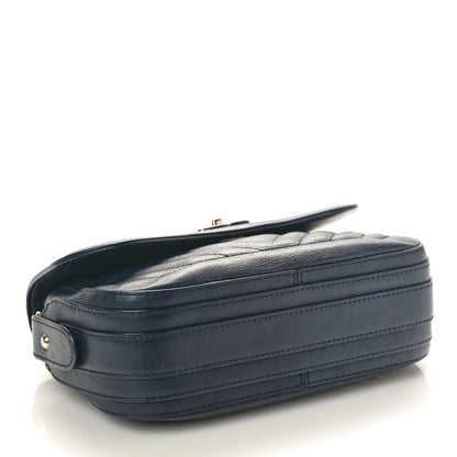 Chanel Calfskin Chevron Quilted Messenger Flap Navy 4 of 12