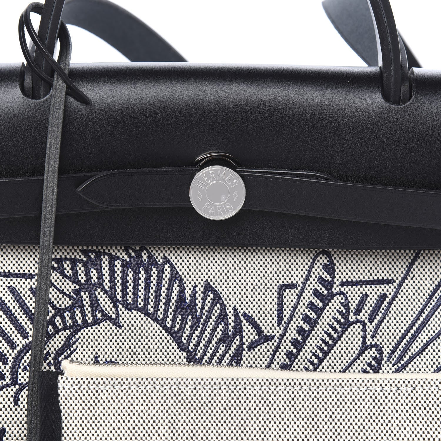 Hermes Vache Hunter Toile Pegase Pop Herbag Zip Retourne 31 PM Bleu Indigo 9 of 9