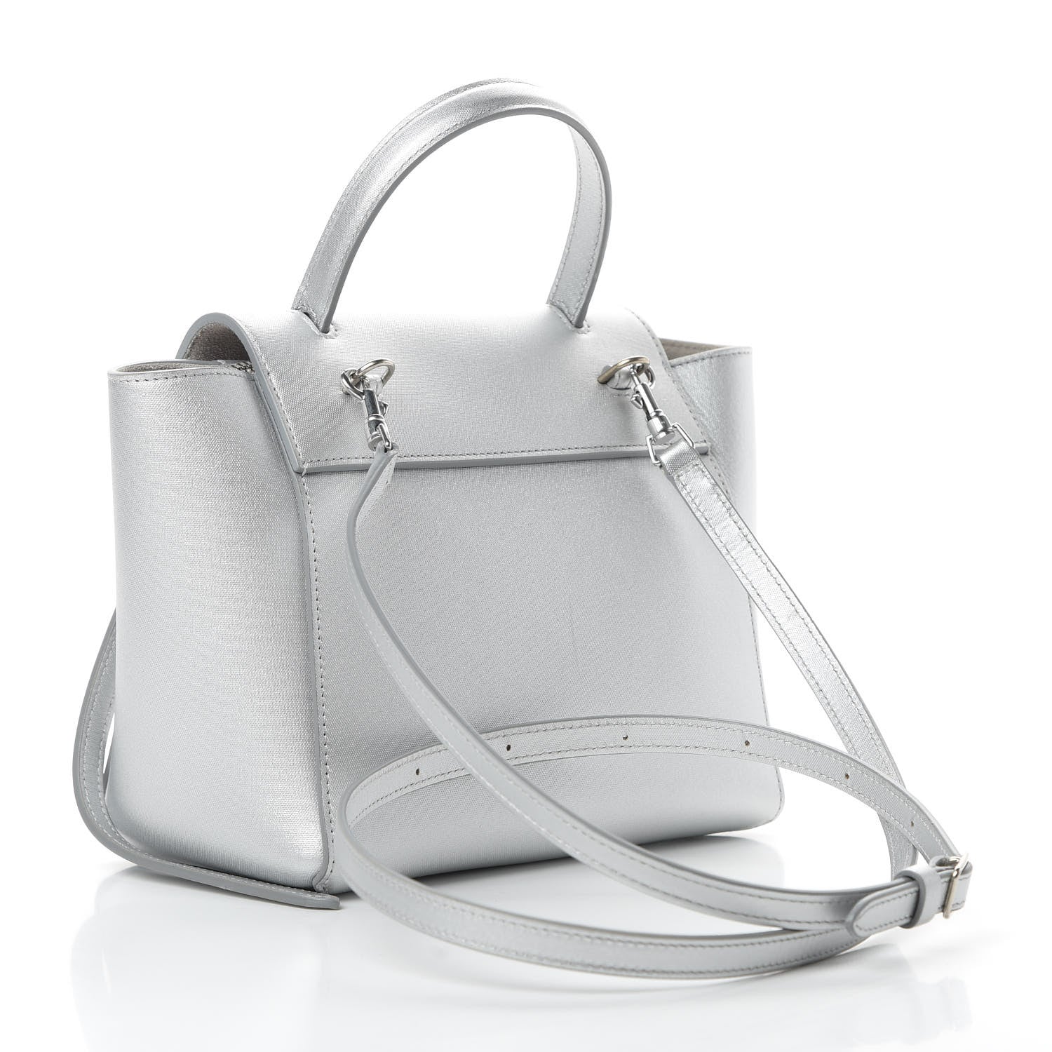 Celine Laminated Calfskin Nano Belt Bag Silver 4 of 12