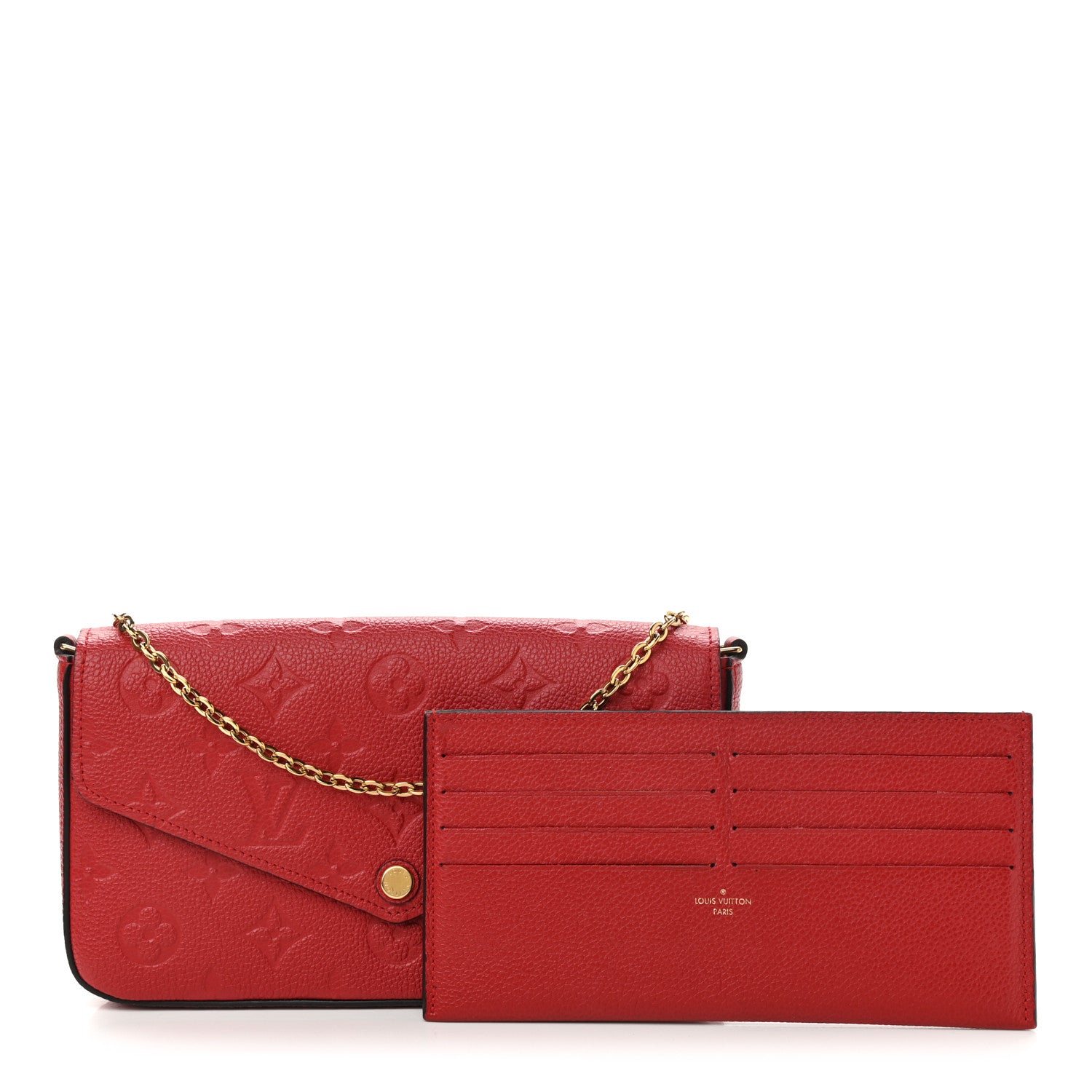 Louis Vuitton Empreinte Pochette Felicie Chain Wallet Scarlet 1 of 11