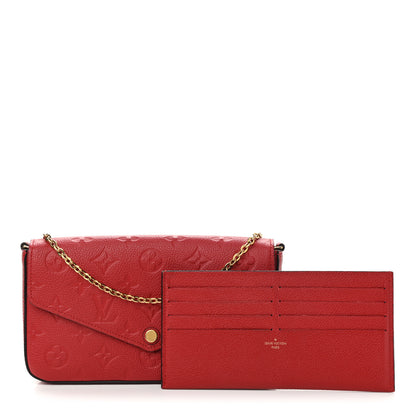 Louis Vuitton Empreinte Pochette Felicie Chain Wallet Scarlet 1 of 11