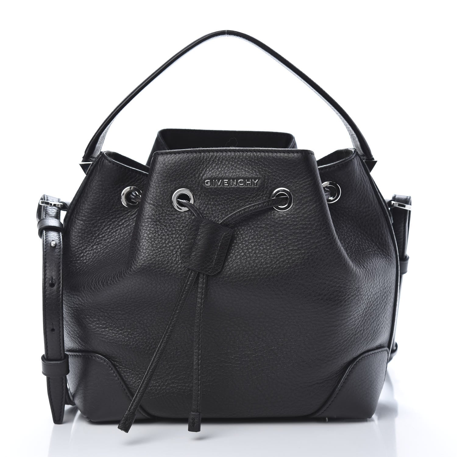 Givenchy Calfskin Small Lucrezia Drawstring Bucket Bag Black 2 of 11