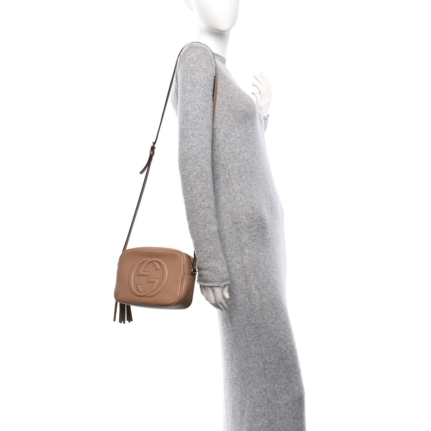 Pebbled Calfskin Small Soho Disco Bag Camelia