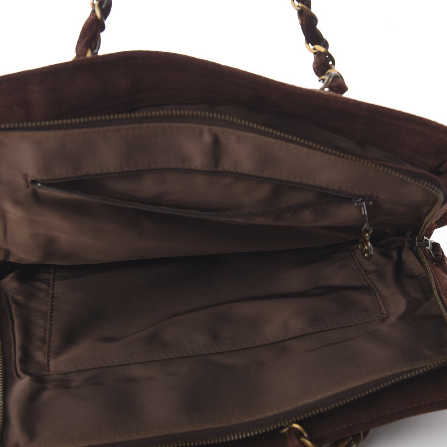 Suede Logo Tote Brown