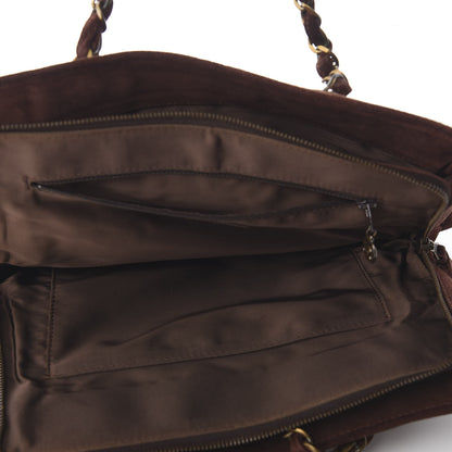 Chanel Suede Logo Tote Brown 5 of 10