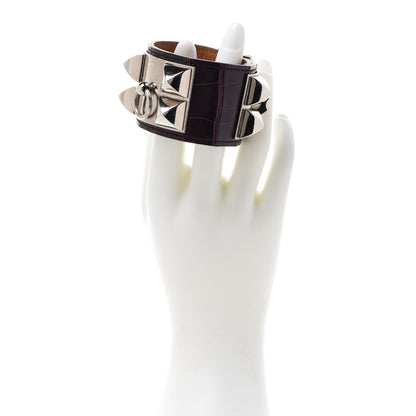 Hermes Matte Alligator Collier De Chien CDC Bracelet S Amethyst 2 of 11