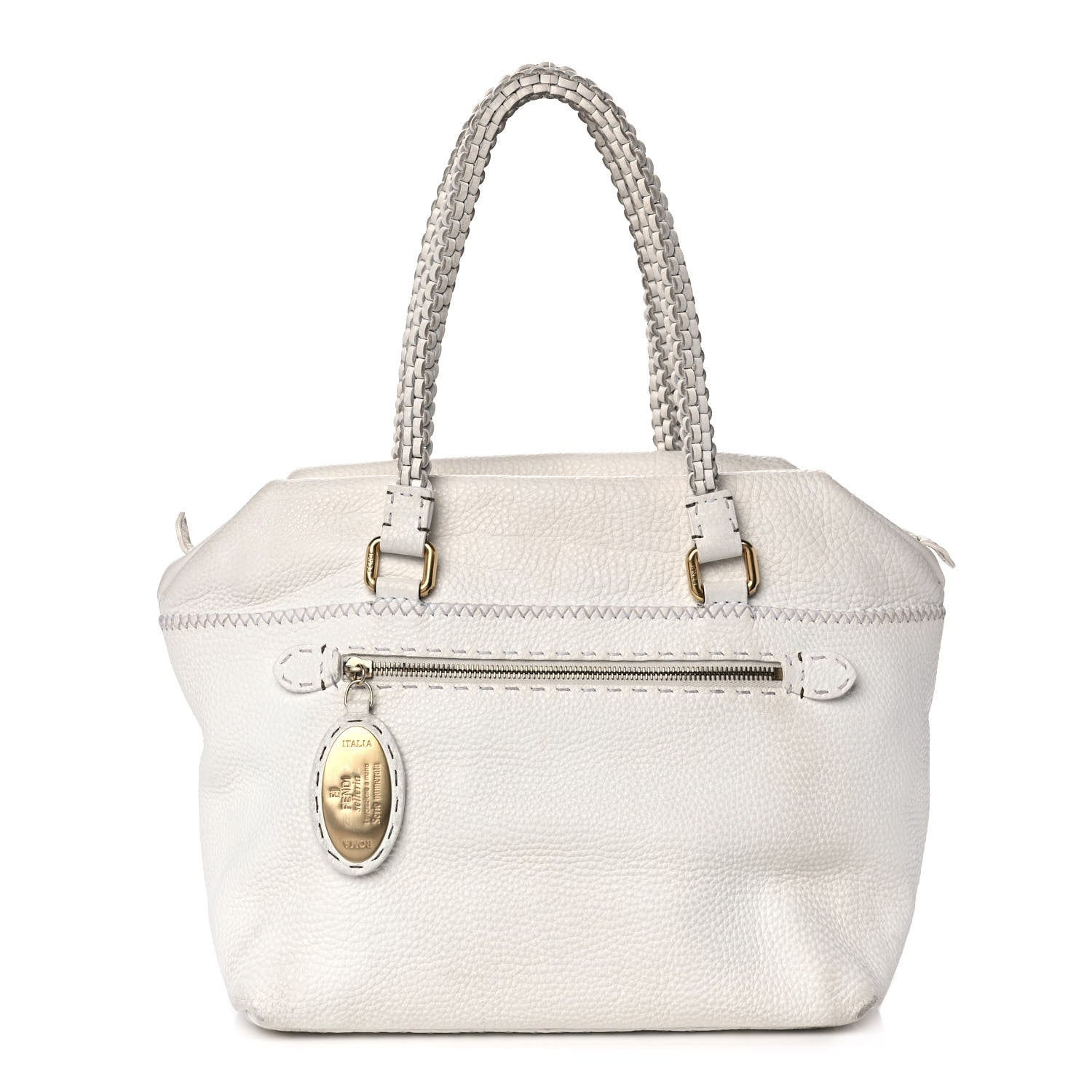 Fendi Cuoio Romano Selleria Tote White 1 of 15