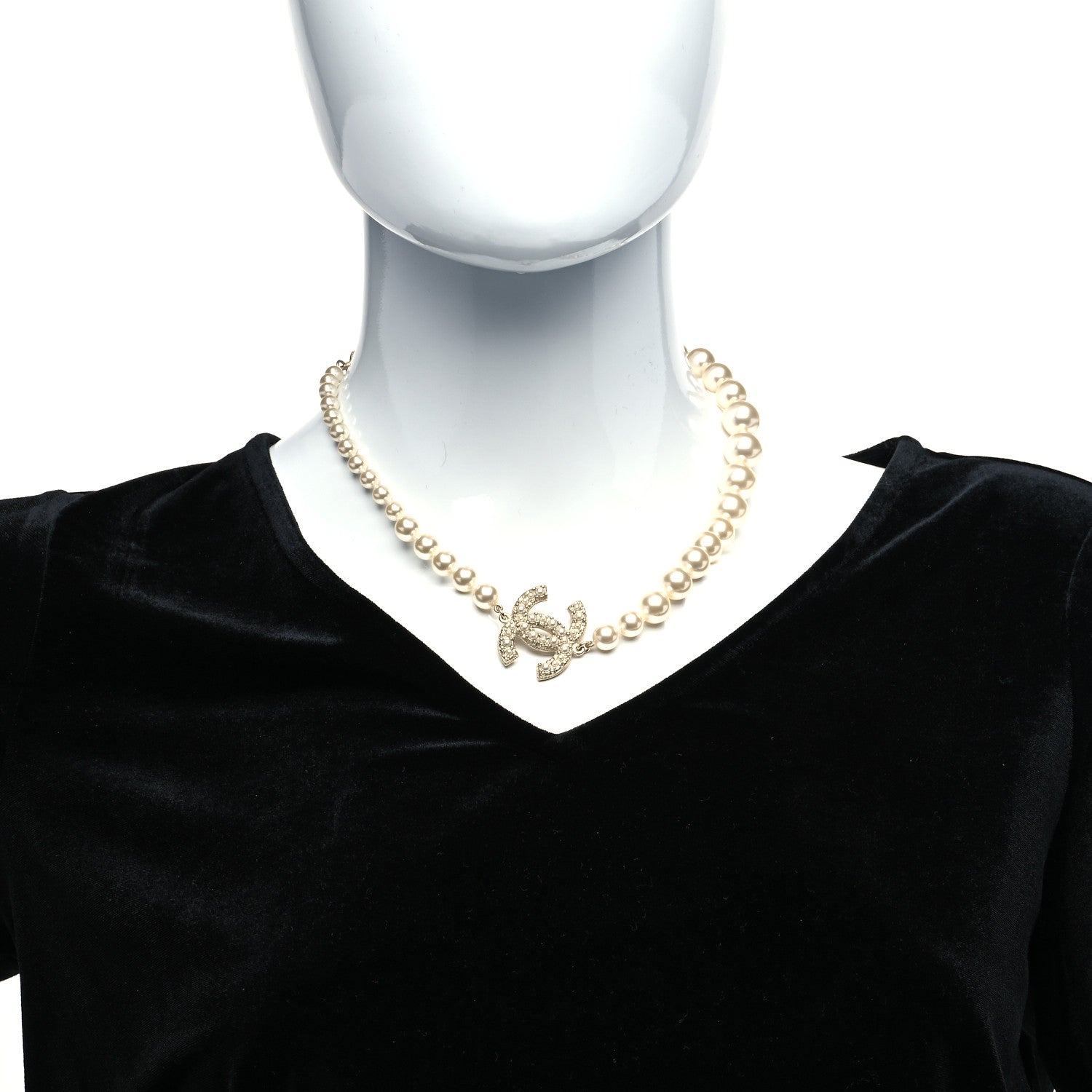 Chanel Pearl CC 100th Anniversary Necklace Light Gold 3 of 12