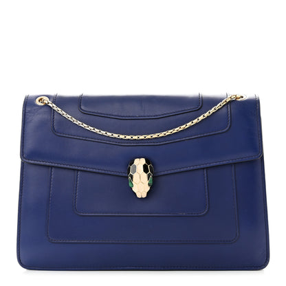 Bulgari Calfskin Serpenti Forever Shoulder Bag Navy 1 of 14