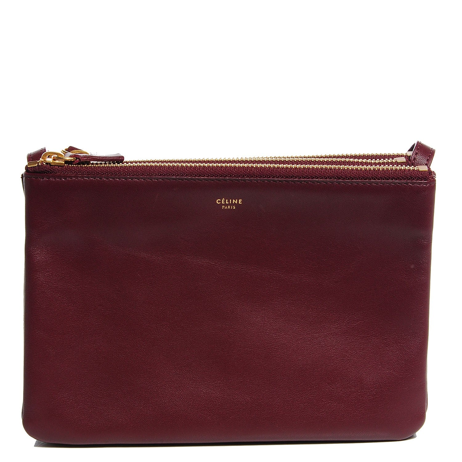 Celine Lambskin Small Trio Crossbody Bag Burgundy 1 of 8