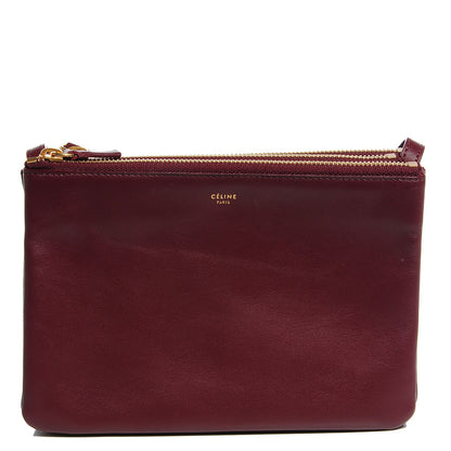 Celine Lambskin Small Trio Crossbody Bag Burgundy 1 of 8