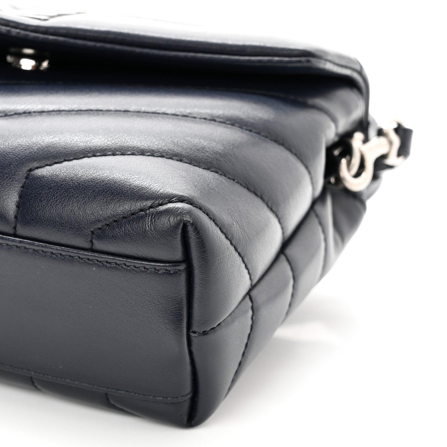 Saint Laurent Calfskin Y Quilted Monogram Toy Loulou Crossbody Bag Medium Blue 11 of 11