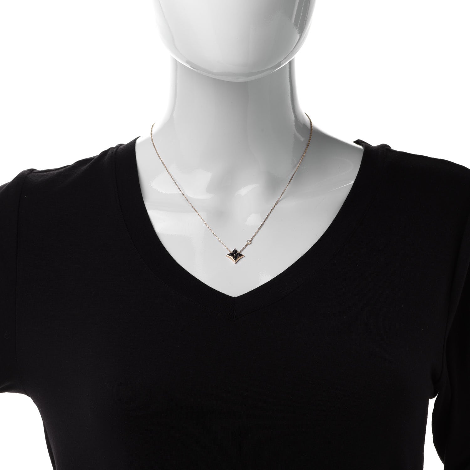 Louis Vuitton 18K Yellow Gold Diamond Black Onyx Color Blossom BB Star Pendant Necklace 2 of 7