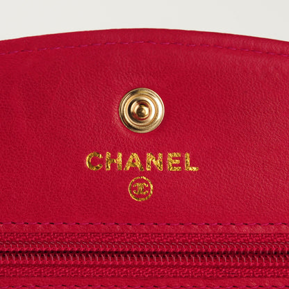 Chanel Caviar Timeless CC Wallet On Chain WOC Dark Fuchsia 6 of 9