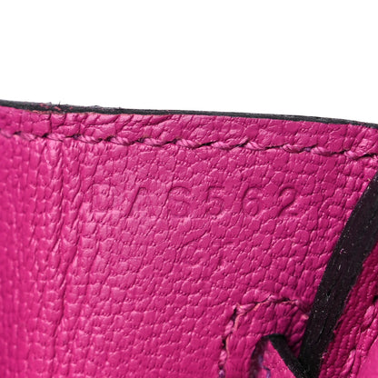 Hermes Chevre Mysore Horseshoe Birkin 25 Rose Pourpre 7 of 10
