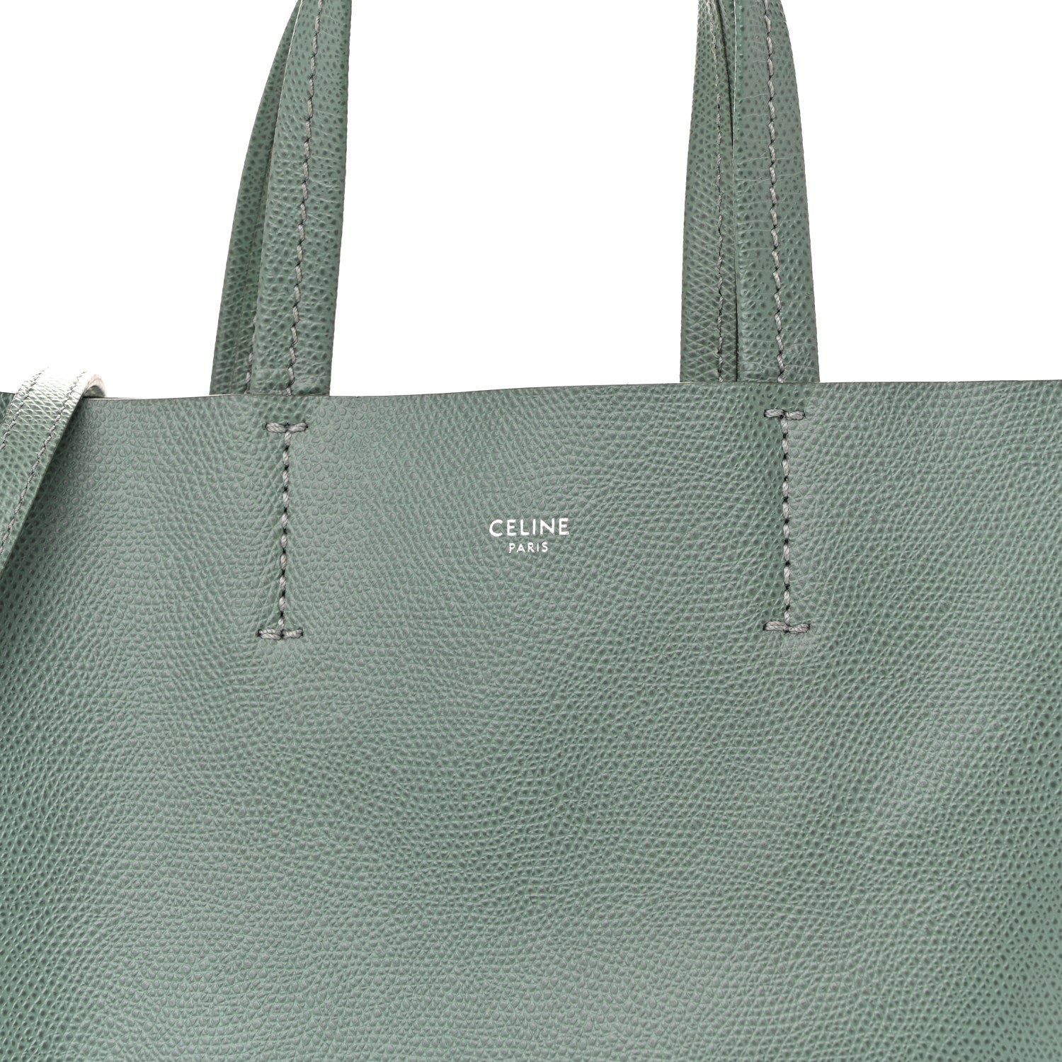Celine Grained Calfskin Small Vertical Cabas Green 8 of 10
