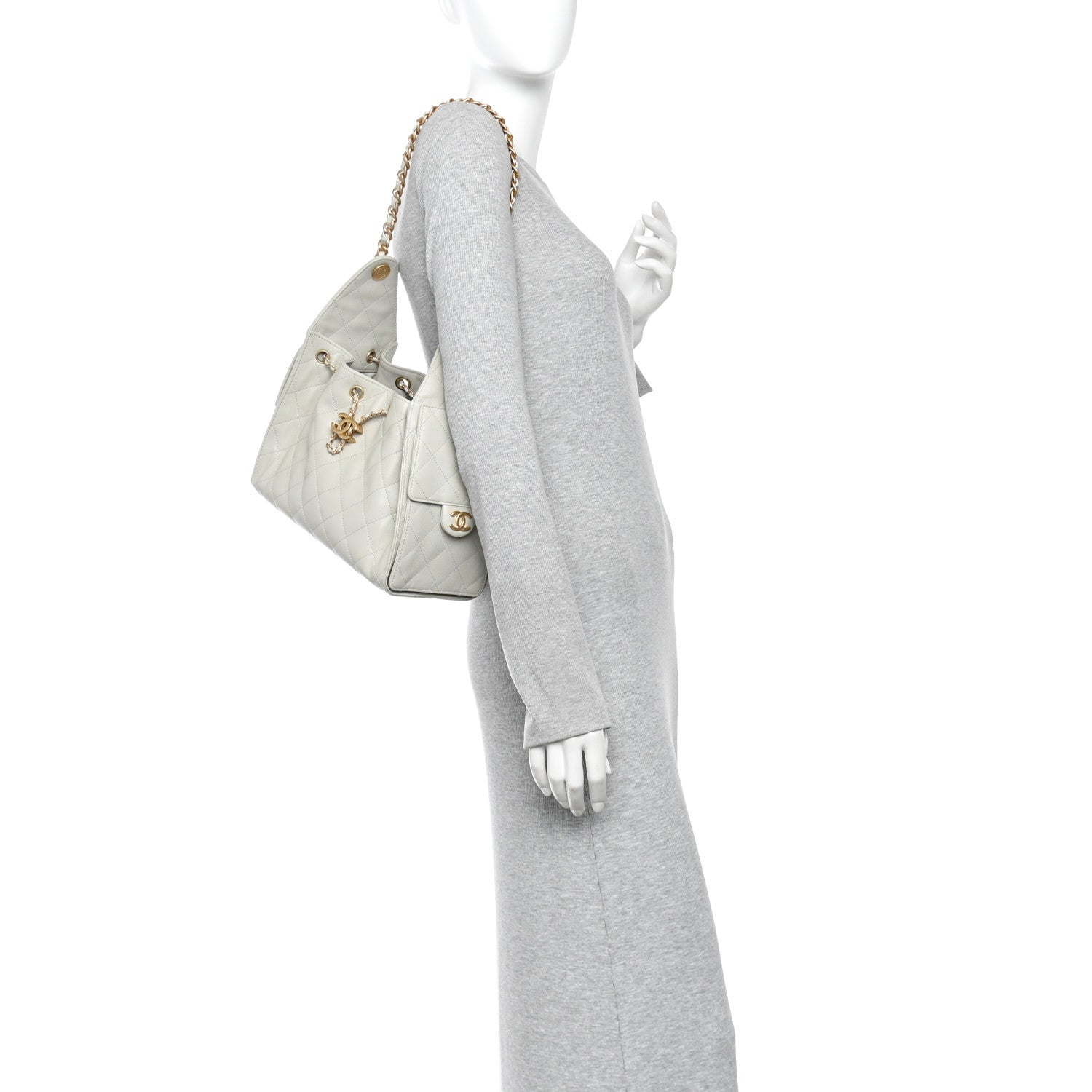 Chanel Caviar Quilted Small Chanel 25 Handbag Light Grey 2 of 10