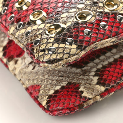 Gucci Snakeskin Large Arli Top Handle Bag Pink Beige 10 of 11