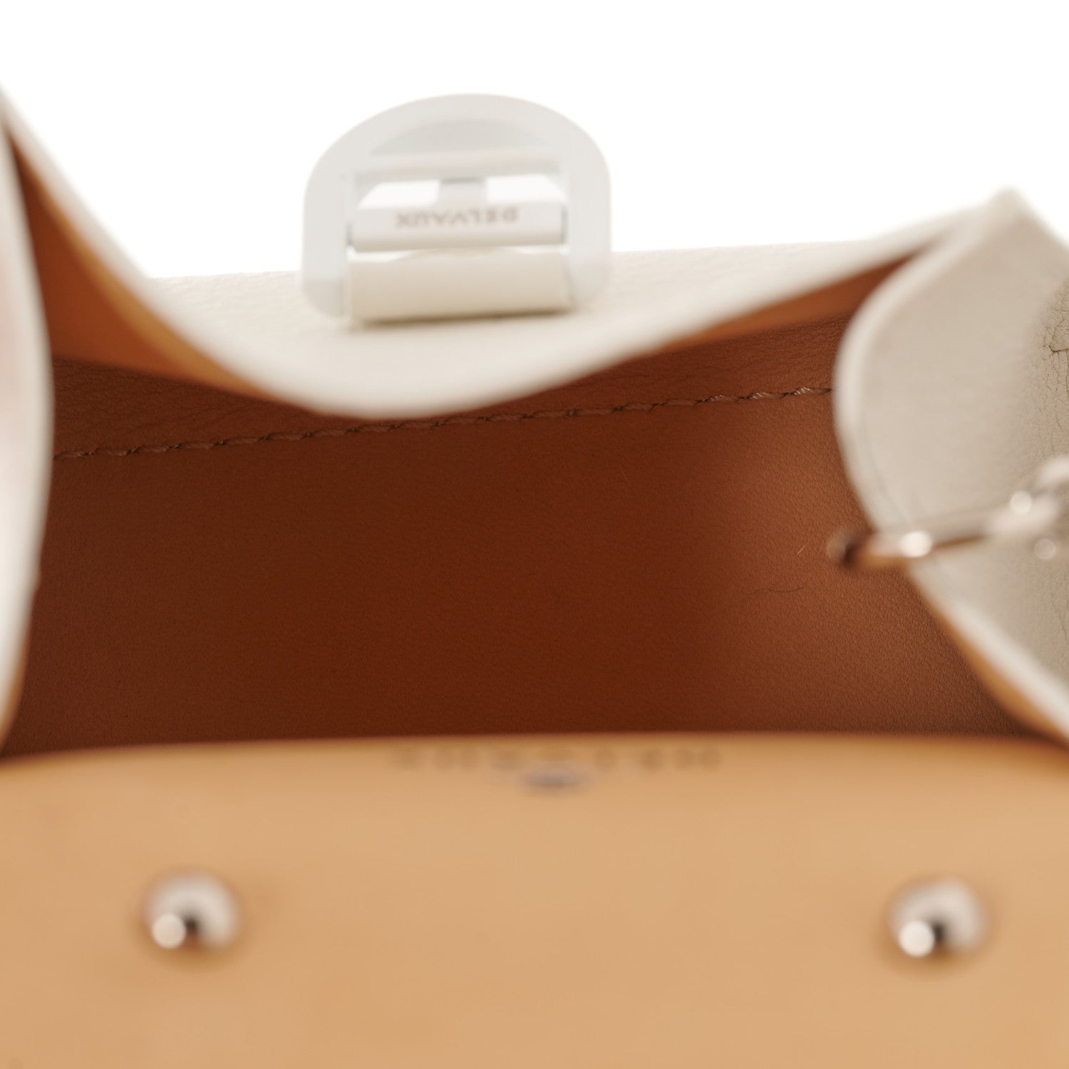 Delvaux Calfskin Mini Brillant Bag Charm So White 4 of 8